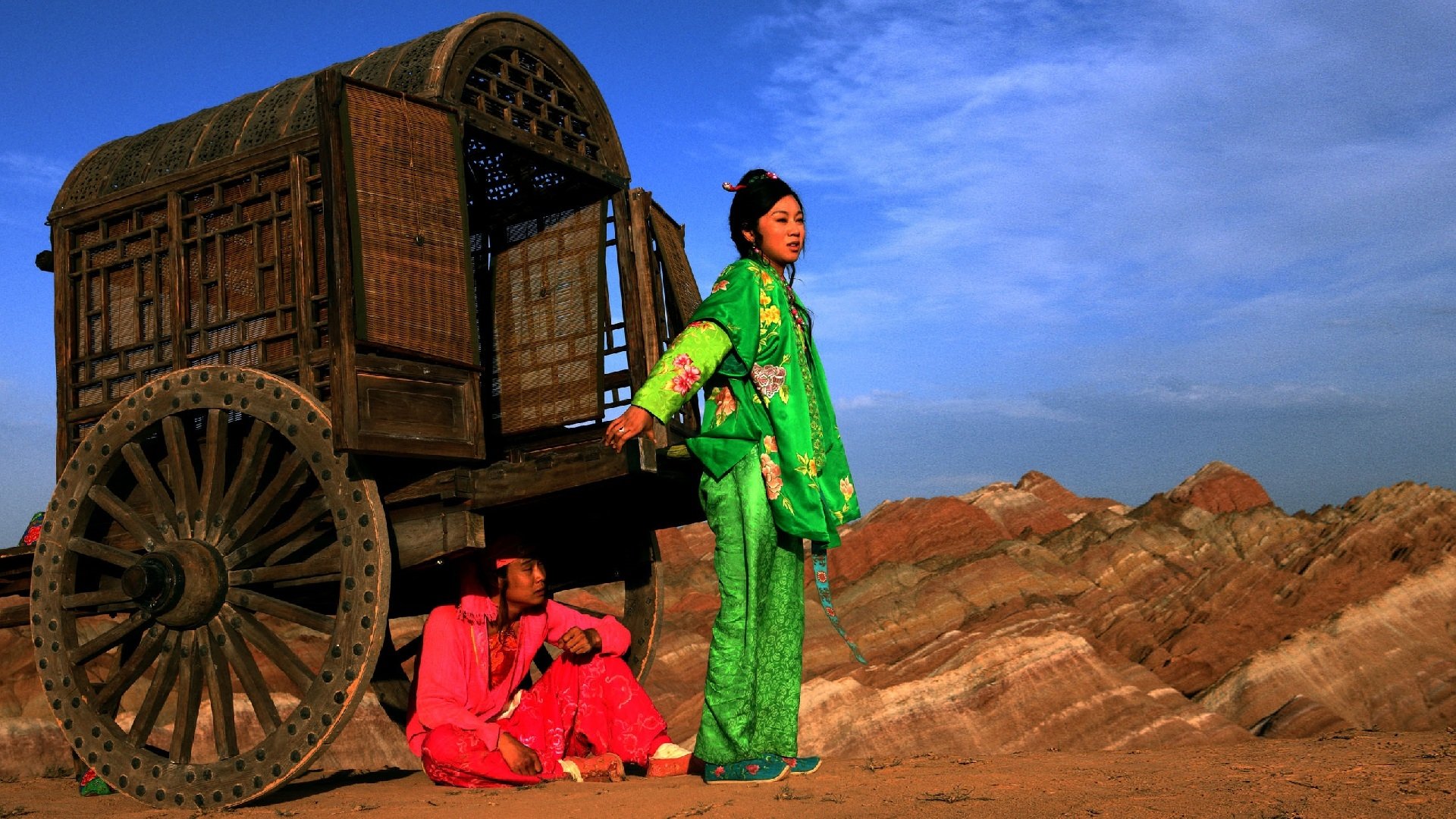 A Woman, a Gun and a Noodle Shop Background